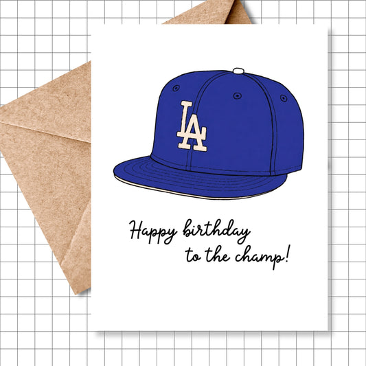 Los Angeles Baseball Birthday Card