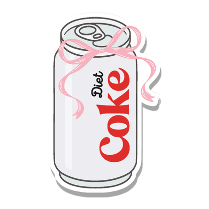Diet Coke Pink Ribbon Vinyl Sticker