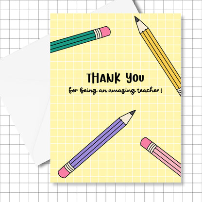 Amazing Teacher Thank You Greeting Card