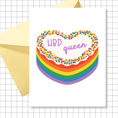 HBD Queen Rainbow Birthday Card