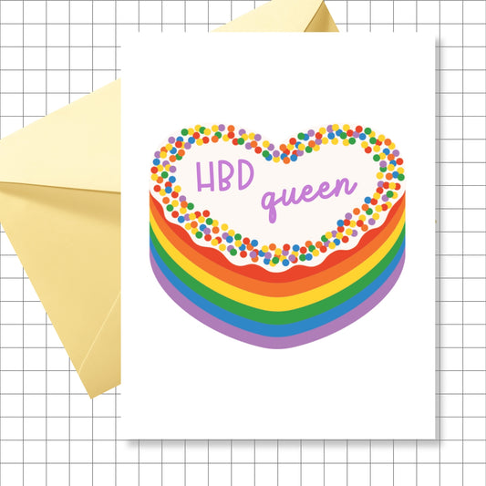 HBD Queen Rainbow Birthday Card