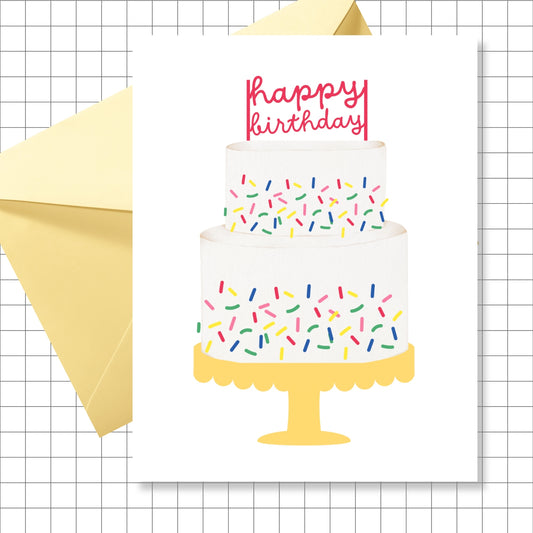 Happy Birthday Sprinkle Cake Card