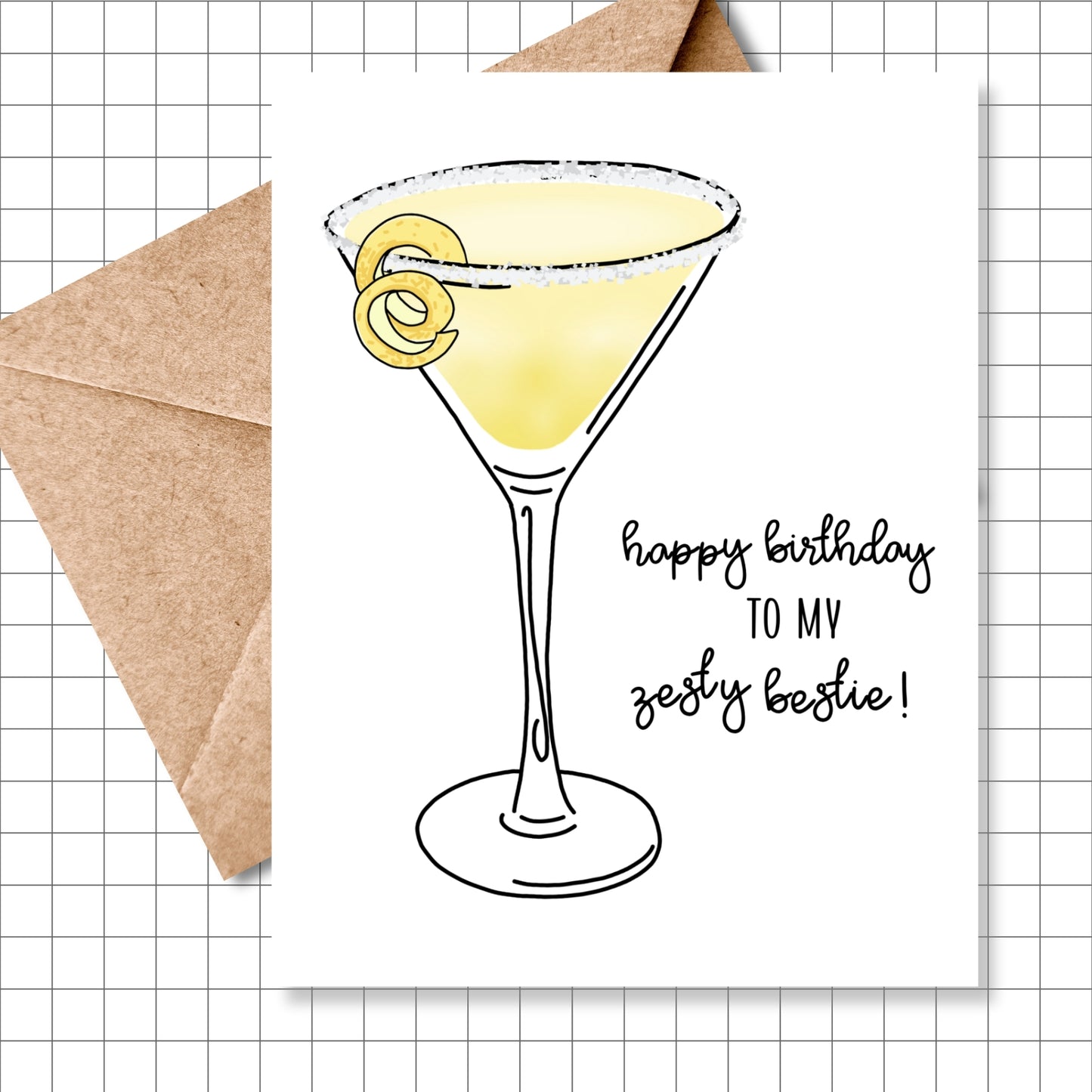 Zesty Bestie Lemon Drop Birthday Card
