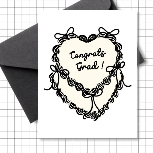 Congrats Grad! Heart Cake Card