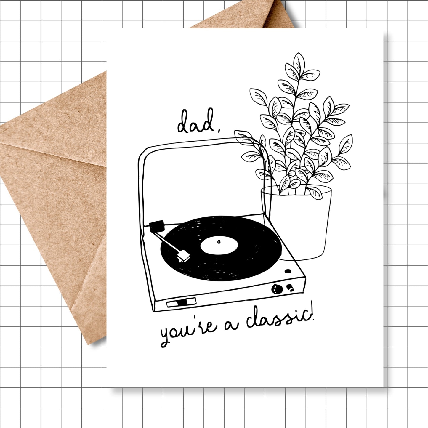 Dad, You're A Classic Record Player Greeting Card