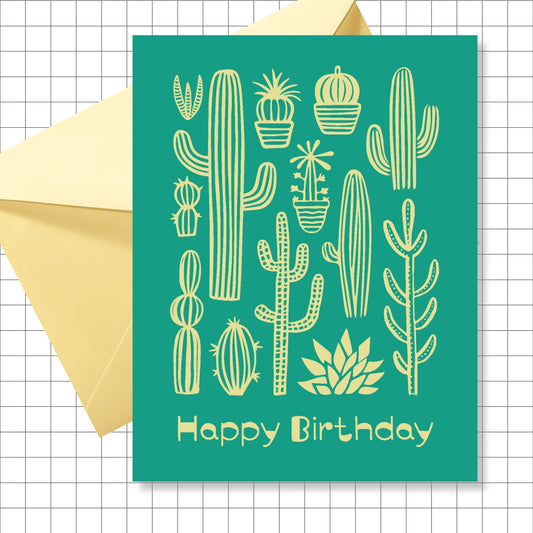 Funky Cactus Birthday Card