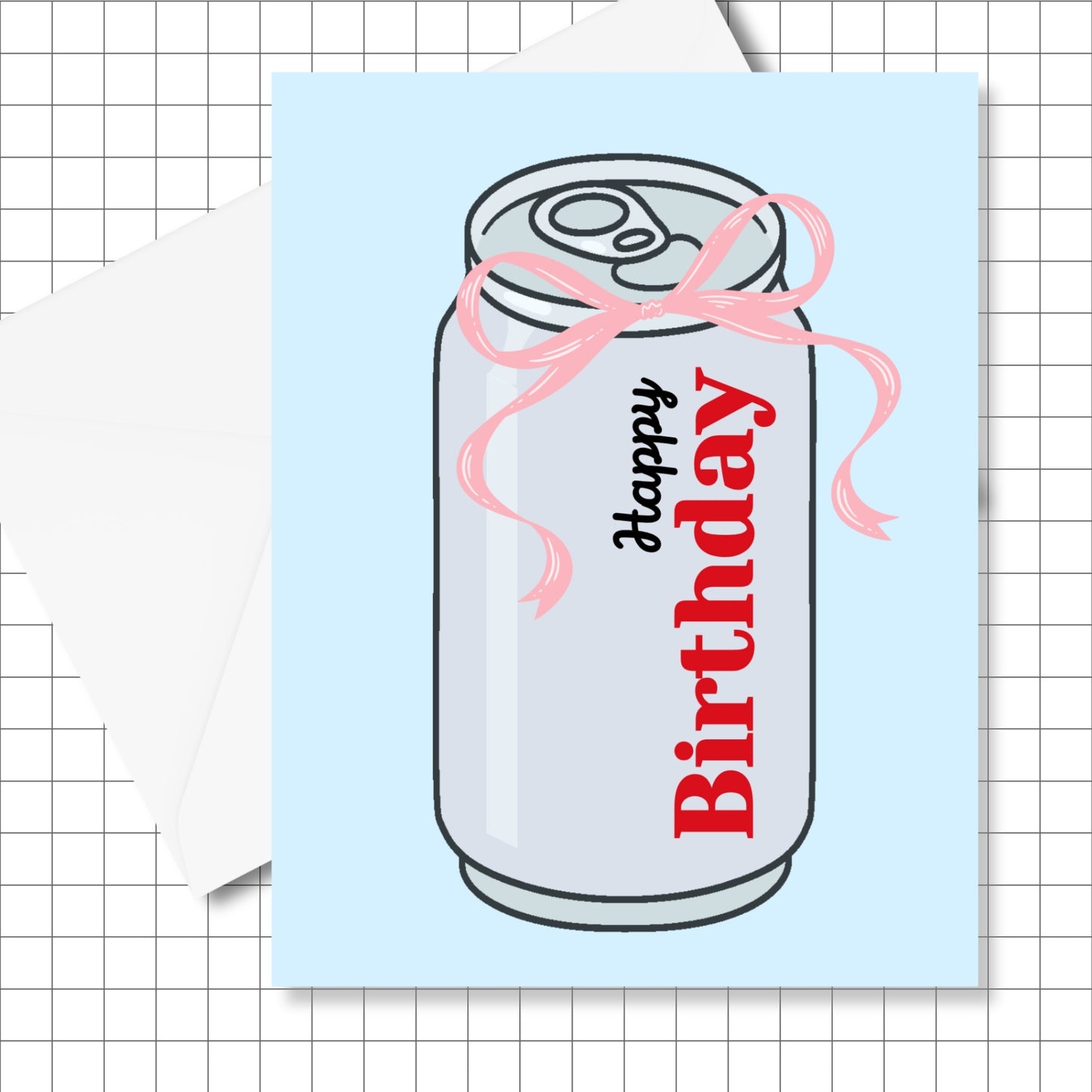Diet Coke Pink Ribbon Birthday Card