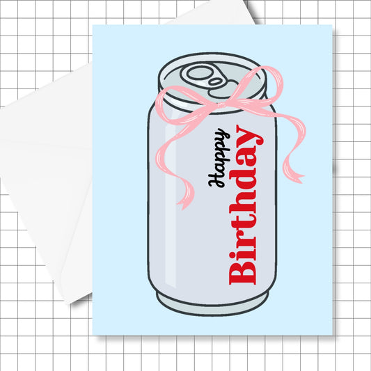Diet Coke Pink Ribbon Birthday Card