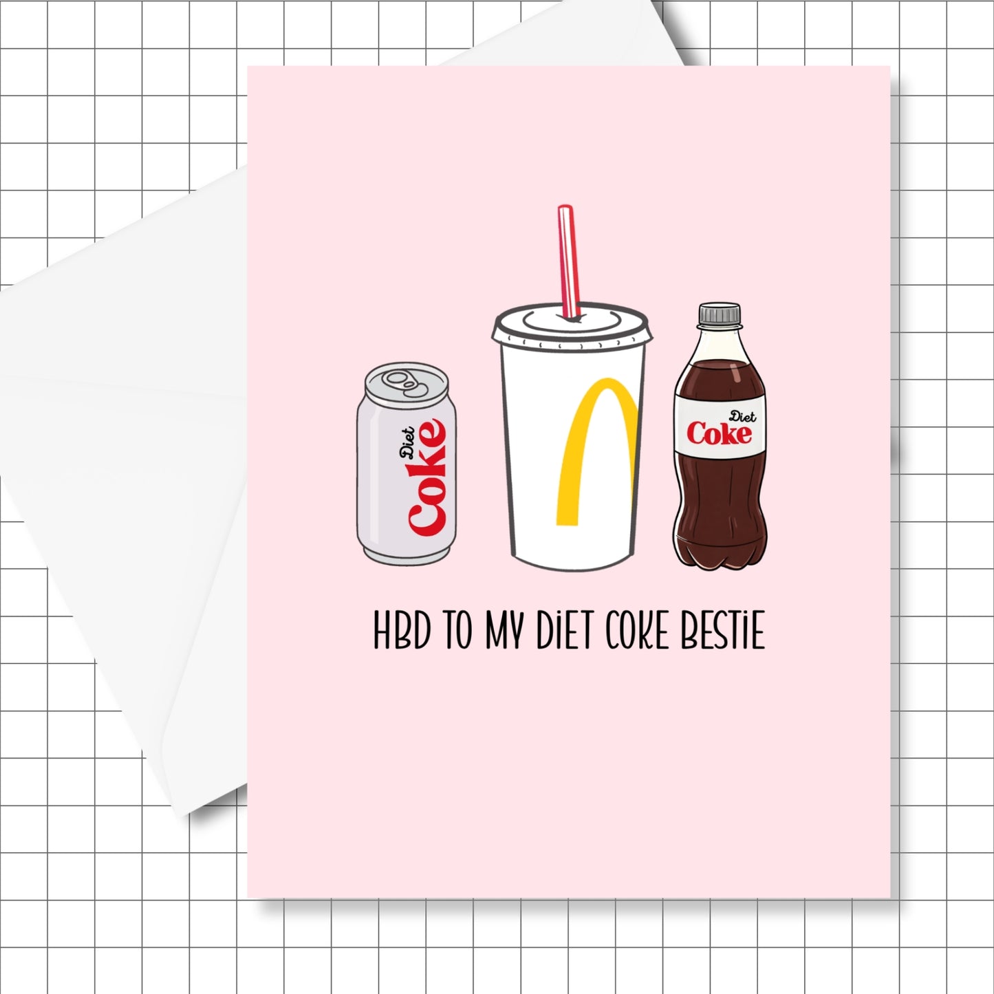 HBD Diet Coke Bestie Greeting Card