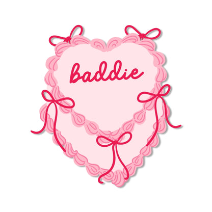 Baddie Heart Cake Vinyl Sticker