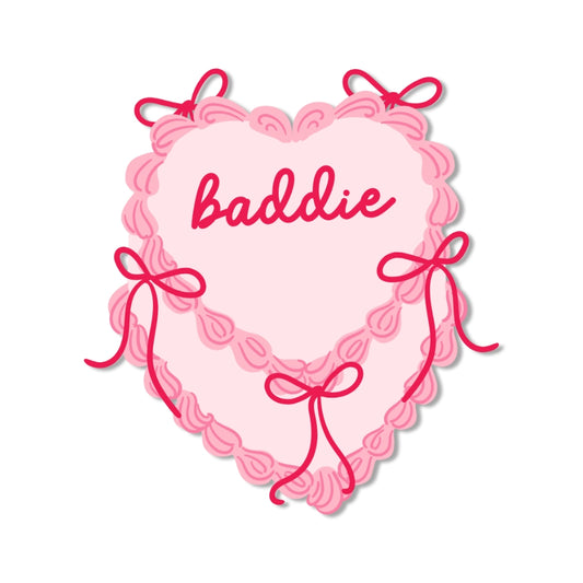 Baddie Heart Cake Vinyl Sticker